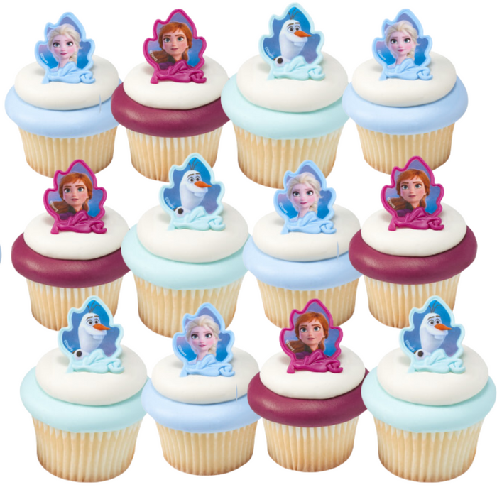 Frozen Anna & Elsa Dessert Decoration Cupcake Toppers - 12ct