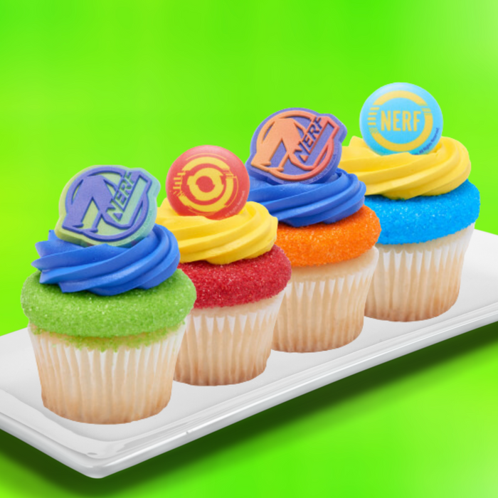 Nerf Kids Dessert Decoration Cupcake Toppers - 12ct