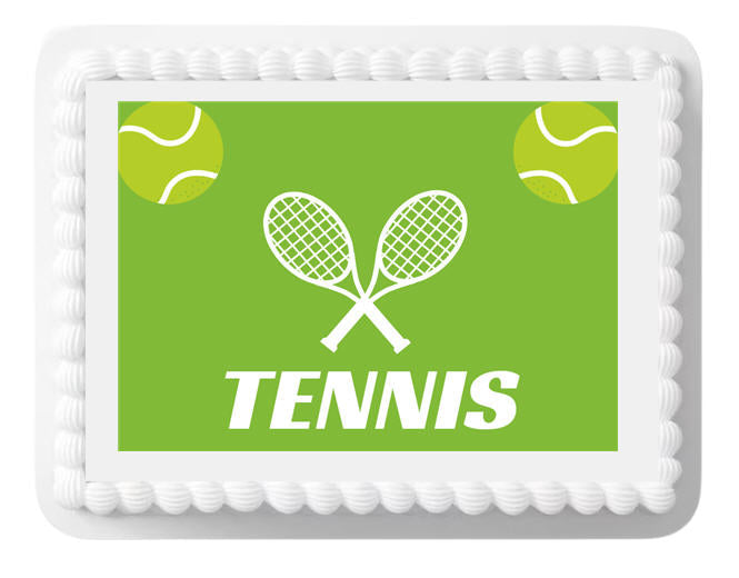 White Tennis Rackets Edible Photo Image Cake Decoration Topper