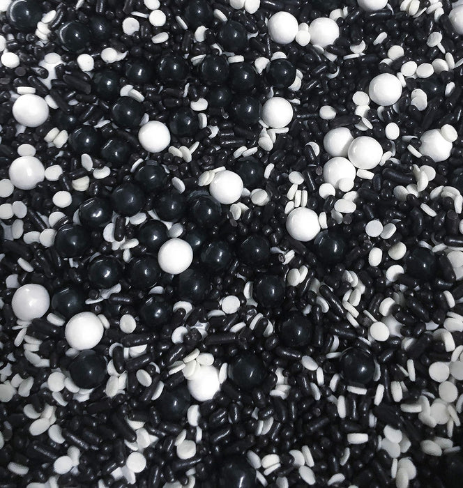 Black and White Attire Pearls Sprinkle Mix - 4oz