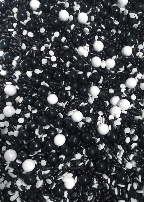 Black and White Attire Pearls Sprinkle Mix - 4oz