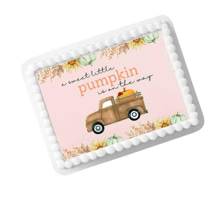 Little Pumpkin Baby Shower Edible Photo Image Cake Decoration Topper 8x10