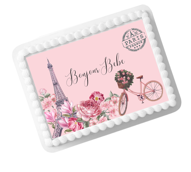 Paris Eiffel Tower Edible Photo Image Cake Decoration Topper 8x10