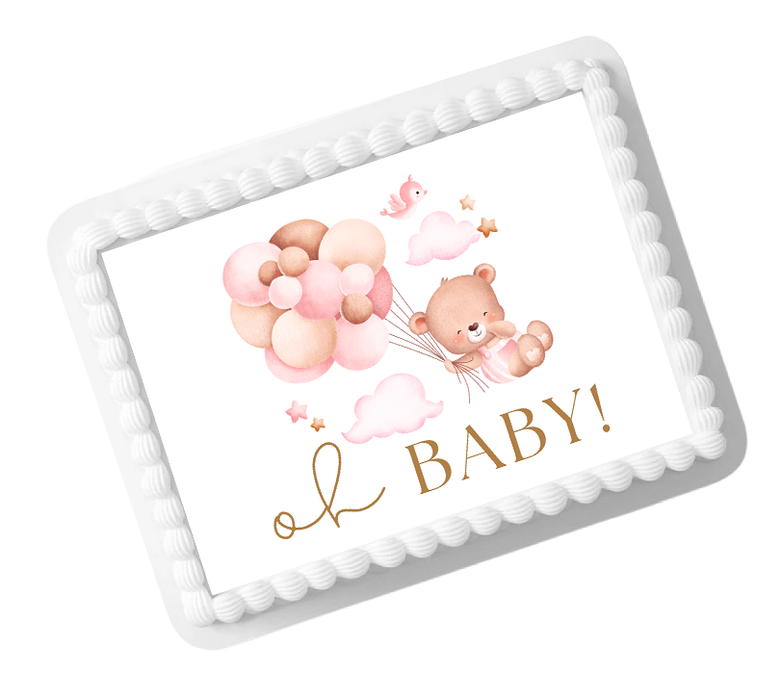 Bear Oh Baby! Edible Photo Image Cake Decoration Topper 8x10