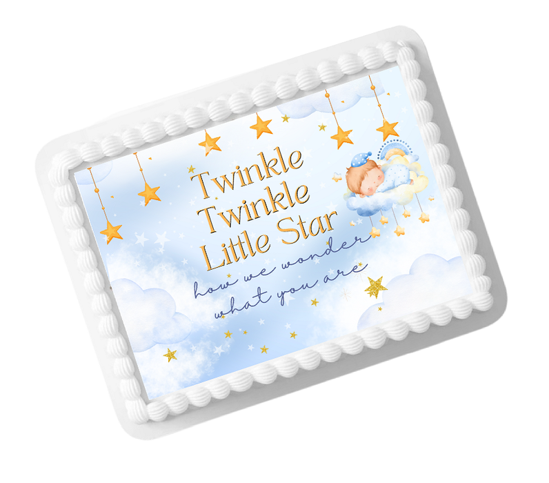 Baby Shower Twinkle Little Star Edible Photo Image Cake Decoration Topper 8x10
