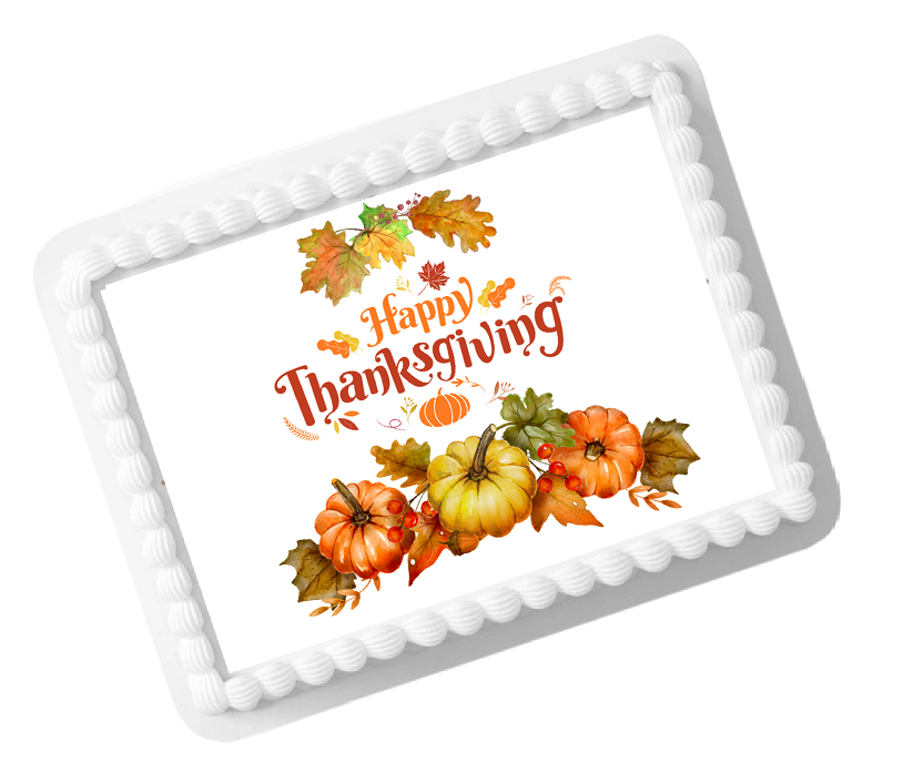 ThanksGiving Edible Photo Image Cake Decoration Topper 8x10