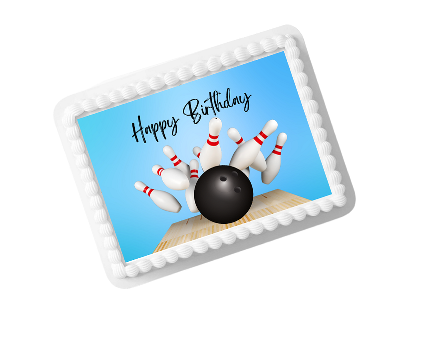 Bowling Edible Photo Image Cake Decoration Topper 8x10