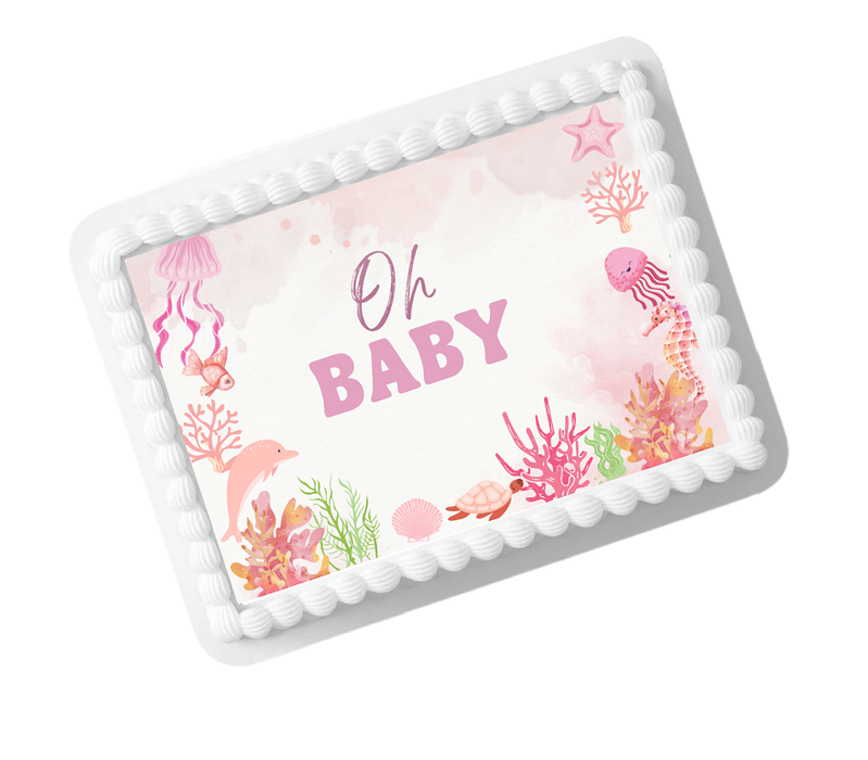 Under The Sea Oh Baby Edible Photo Image Cake Decoration Topper 8x10