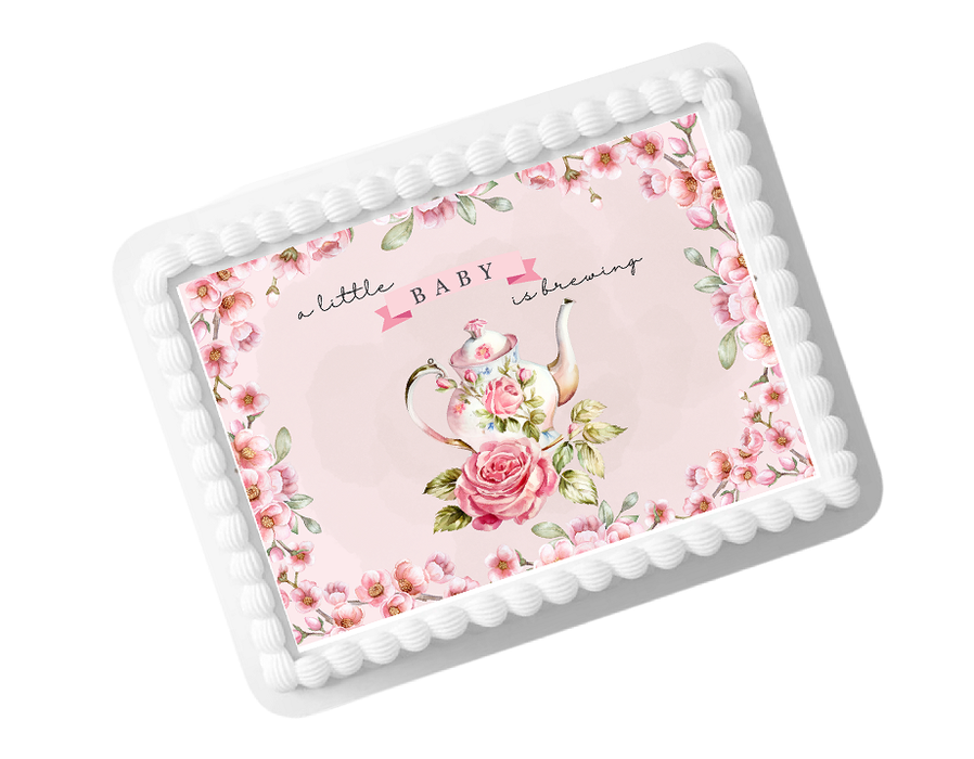 Baby Shower Tea Party Star Edible Photo Image Cake Decoration Topper 8x10