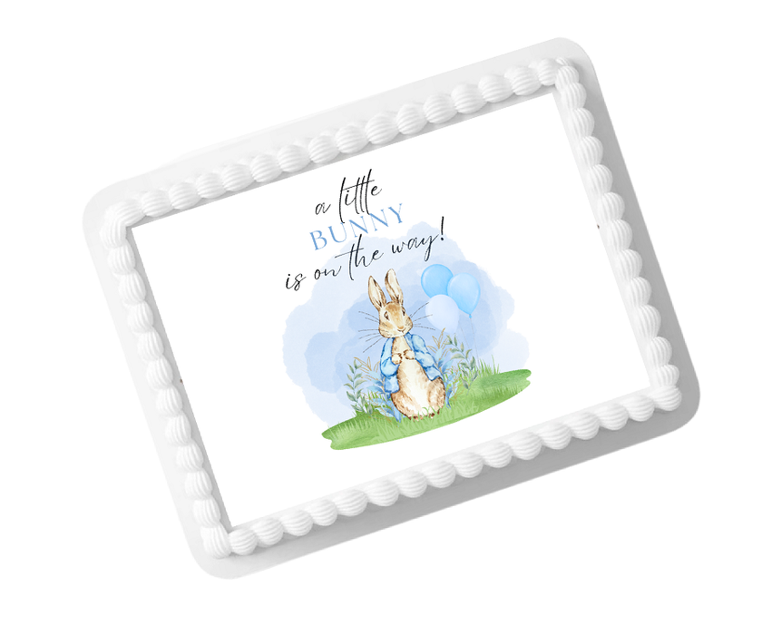 Blue Bunny Rabbit Edible Photo Image Cake Decoration Topper 8x10