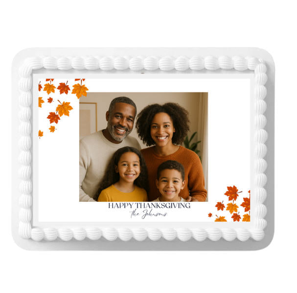 Thanksgiving Single Photo Edible Photo Image Cake Decoration Topper 8x10