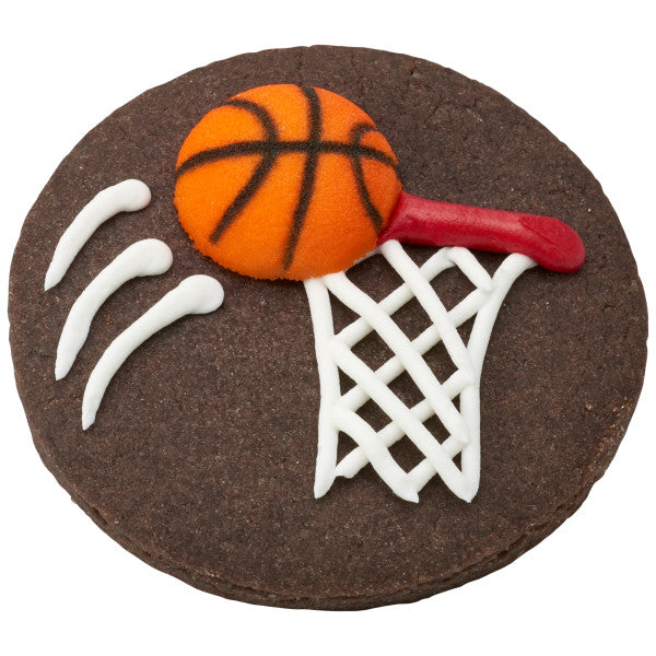 Basketball Decorative Edible Icing Toppers  - 12ct