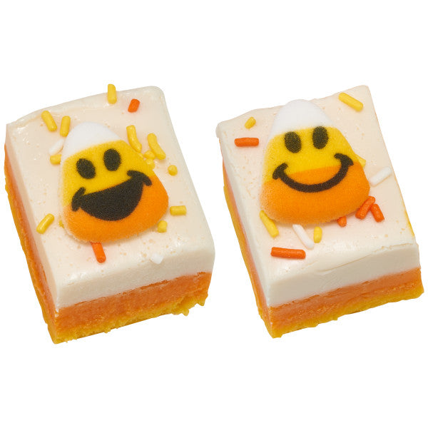 Candy Corn Face Edible Icing Toppers 12 Asstd.
