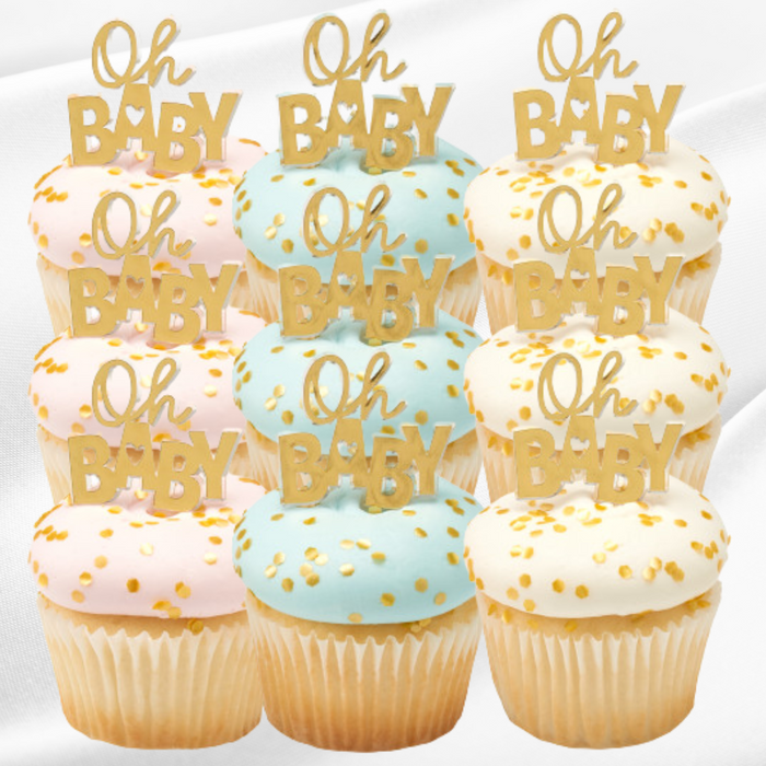 Oh Baby! Baby Shower Dessert Decoration Cupcake Topper Picks - 12ct