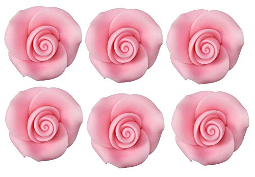 Rose Flower Decorative Icing (Light Pink) - 6ct
