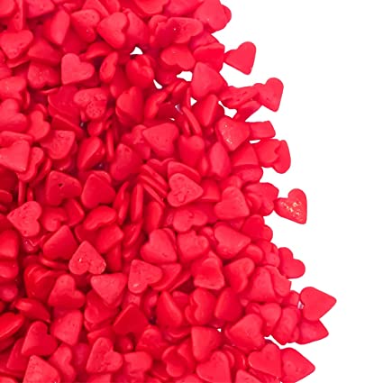 Shimmer Red Heart Confetti Sprinkles - 4oz