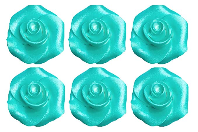 Rose Flower Decorative Icing (Turquoise) - 6ct