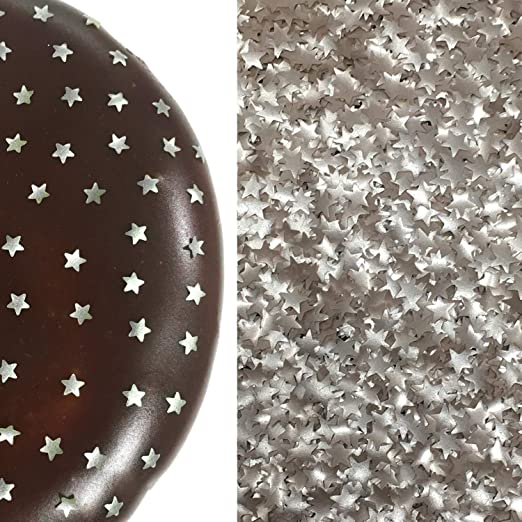 Metallic Silver Stars Flake Confetti Sprinkles - 0.15oz