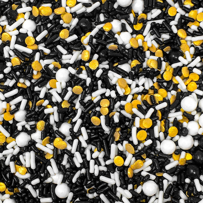 Confetti Celebration Sprinkle Mix (Black/Gold) - 4oz