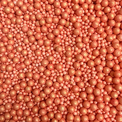 Rustic Edible Sugar Pearl Mix (Coral) - 4oz