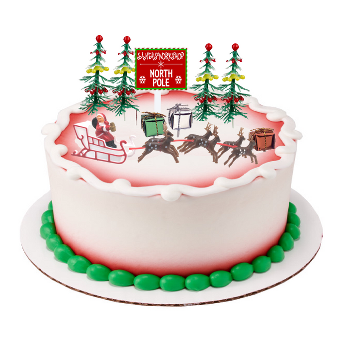 Santa WorkShop Christmas Cake Topper