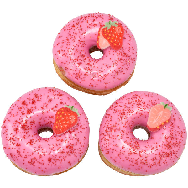 Strawberry Decorative Sugars  Icing Toppers  - 12ct, Asstd.
