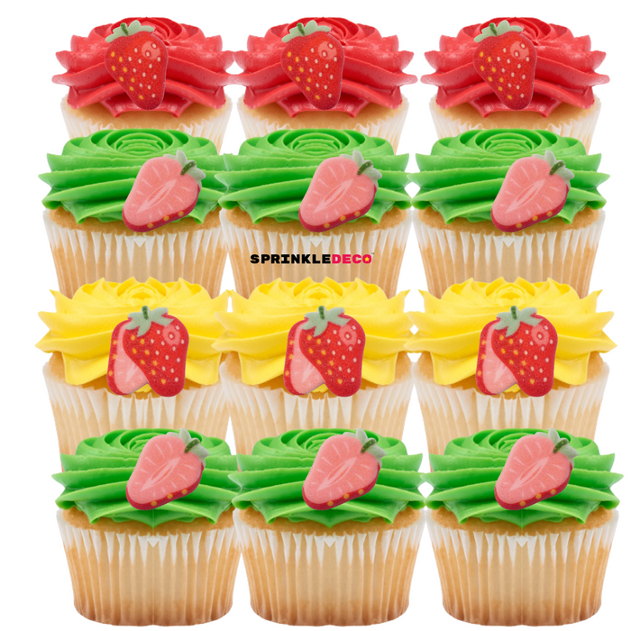 Strawberry Decorative Sugars  Icing Toppers  - 12ct, Asstd.