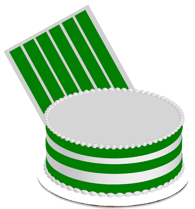 Edible Cake Decoration Ribbon Frosting Sheet - Green