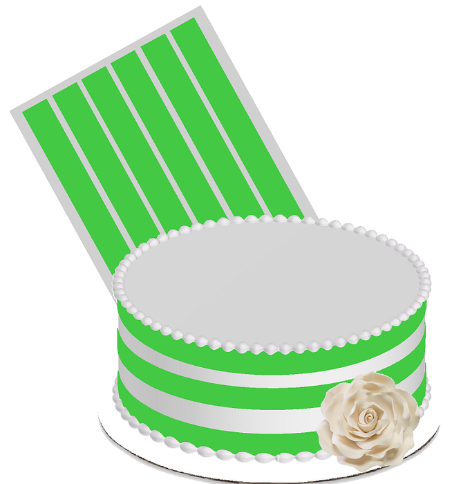 Edible Cake Decoration Ribbon Frosting Sheet - Lime Green