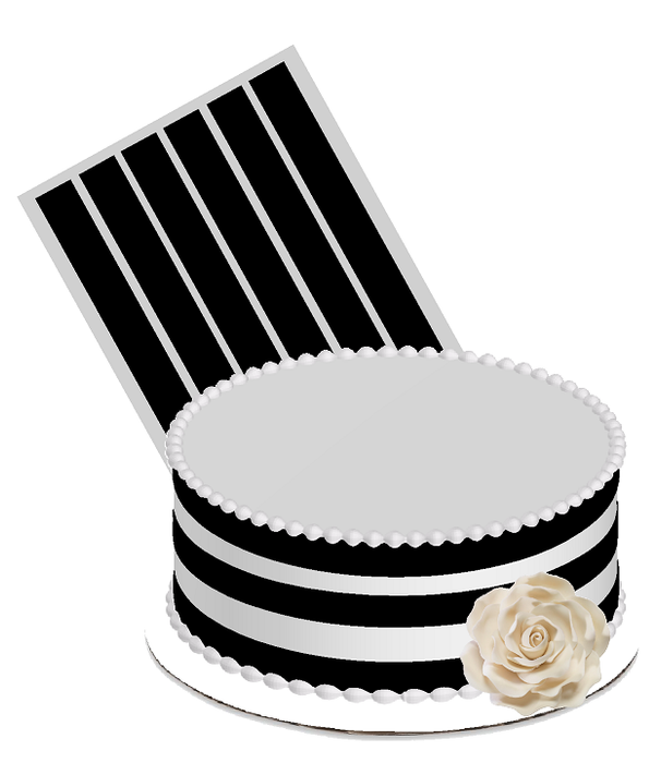 Edible Cake Decoration Ribbon Frosting Sheet - Black