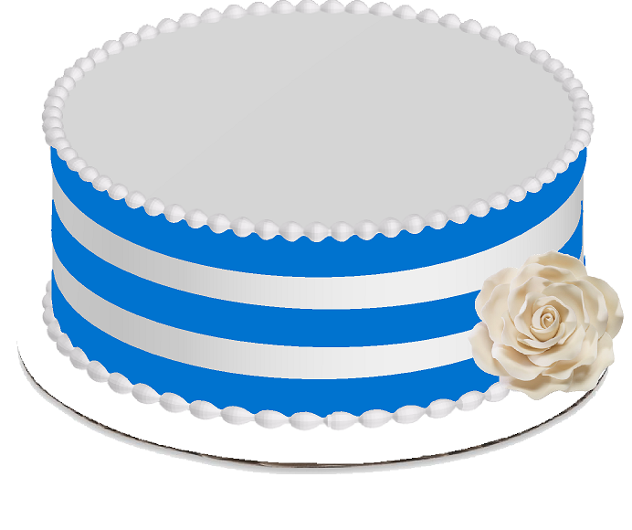Edible Cake Decoration Ribbon Frosting Sheet - Blue