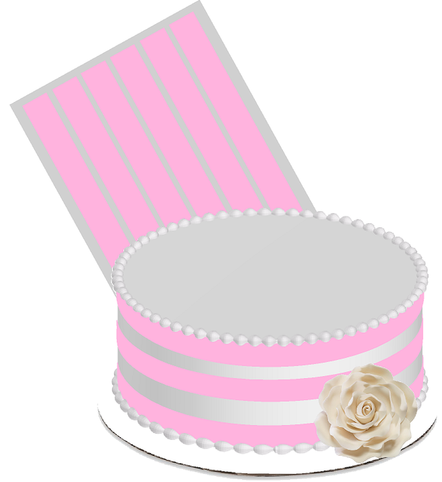 Edible Cake Decoration Ribbon Frosting Sheet - Light Pink