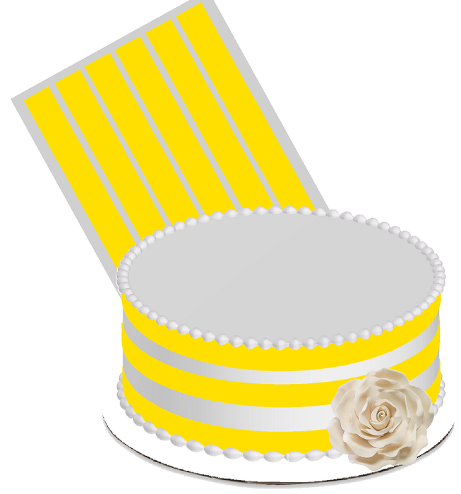 Edible Cake Decoration Ribbon Frosting Sheet - Yellow