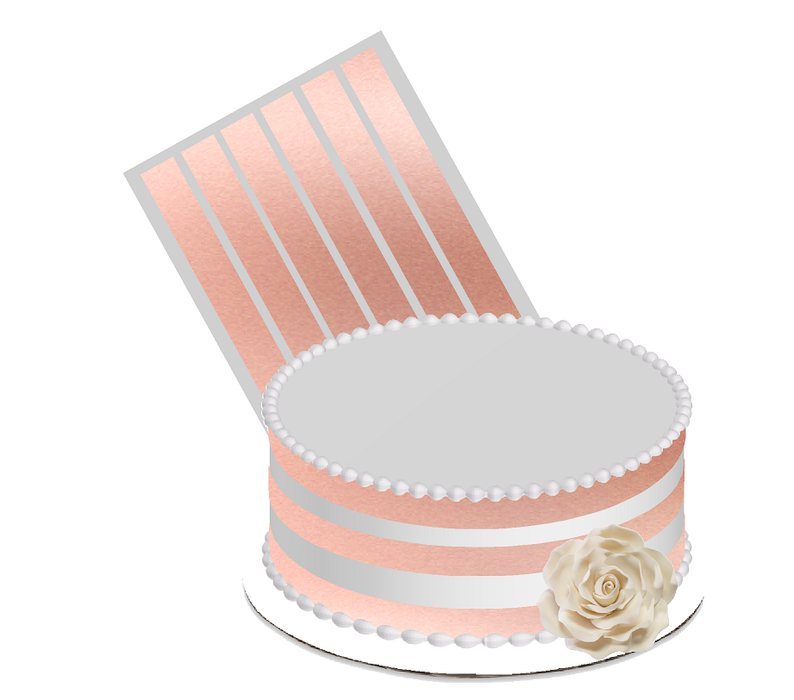 Edible Cake Decoration Ribbon Frosting Sheet - Rose Gold
