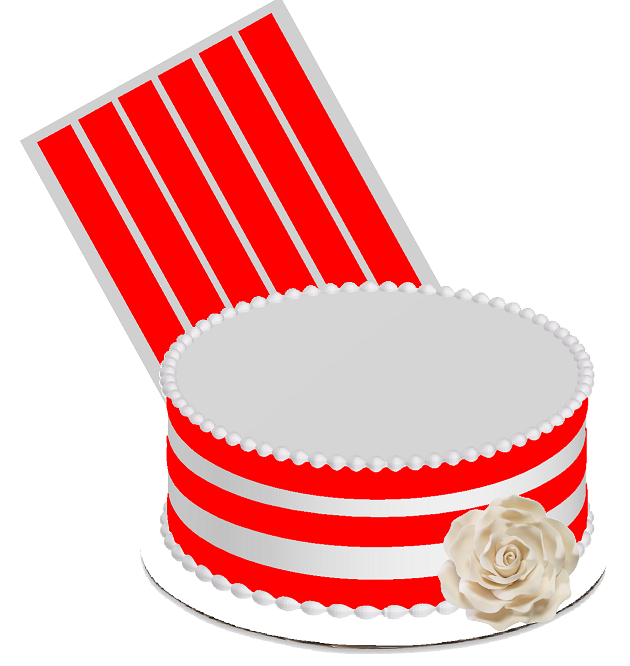 Edible Cake Decoration Ribbon Frosting Sheet - Red