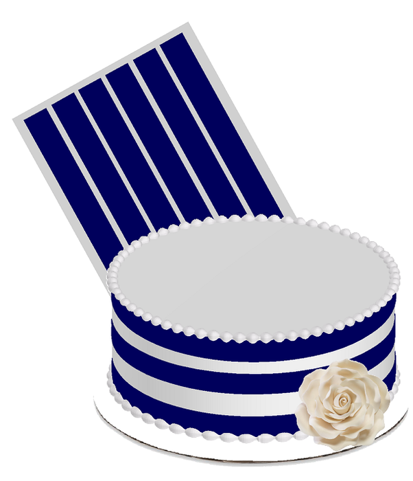 Edible Cake Decoration Ribbon Frosting Sheet - Navy