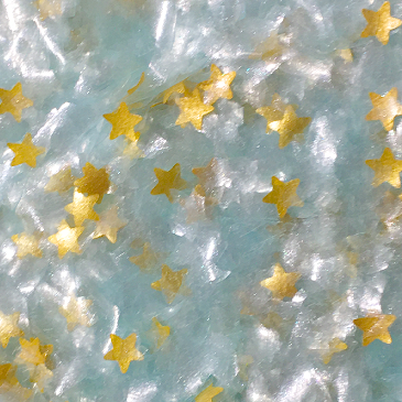 Light Blue Glitter Flakes With Gold Stars Metallic Edible Shimmer Sparkle Glitter For Cakes And Cupcakes 2oz Jar