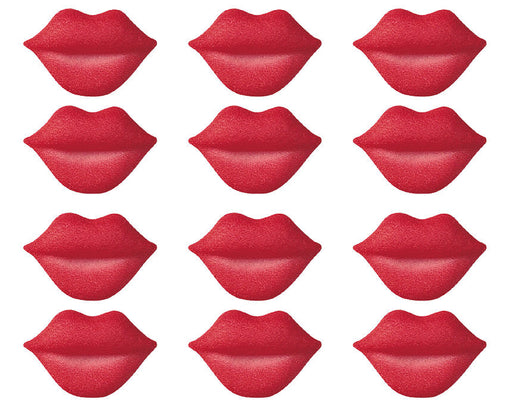 Lips Kisses Heart Edible Dessert Sugar Decorations For Cakes Cupcakes Cookies Donuts and More - 12ct