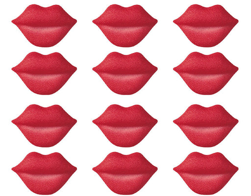 Lips Kisses Heart Edible Dessert Sugar Decorations For Cakes Cupcakes Cookies Donuts and More - 12ct
