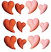 Valentine Tear Drop Heart Edible Dessert Sugar Decorations For Cakes Cupcakes Cookies Donuts and More - 12ct