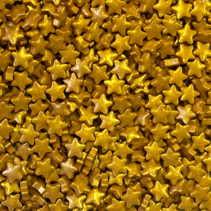 Extra Shiny Gold Metallic Star Shaped Candy Sprinkles