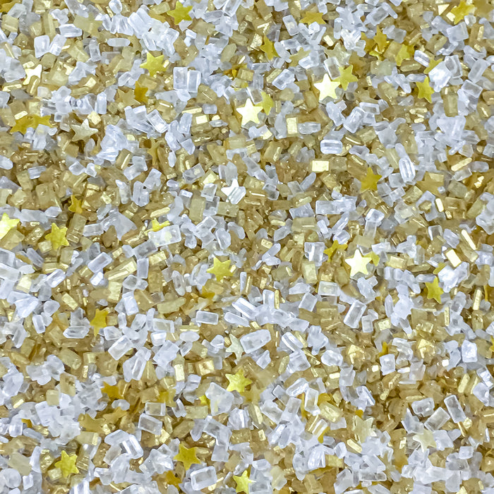 Rainbow Stars Edible Gold and Silver Star Cake Decorations