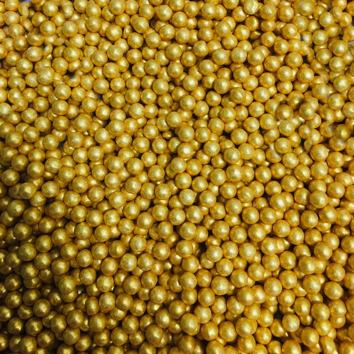 Edible Sugar Pearls (King Crown Gold) - 4oz