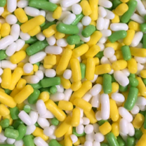 Yellow Green And White Cake Pop Cookie Cupcake Cakes Edible Confetti Decorations Sprinkles Desert Jimmies Toppers 6oz