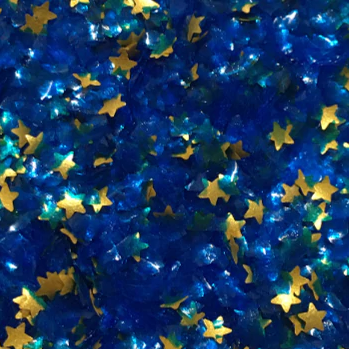 Gold Star Flake Confetti Sprinkles (Blue) - 0.15oz