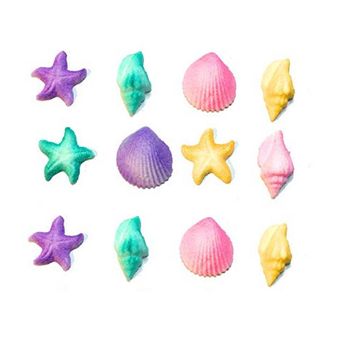 Seashells & Starfish Decorative Sugars (Pastel) - 12ct, Asstd.