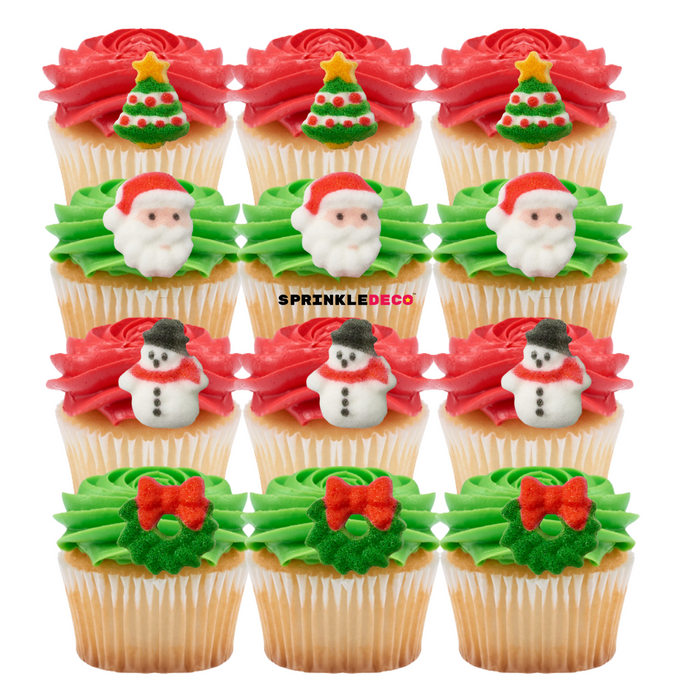 Christmas Charms Edible Icing Toppers  12ct, Asstd.