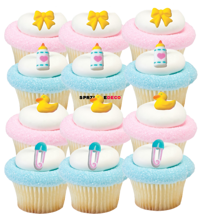 Baby Deluxe Edible Icing Decorations  - 12ct, Asstd.