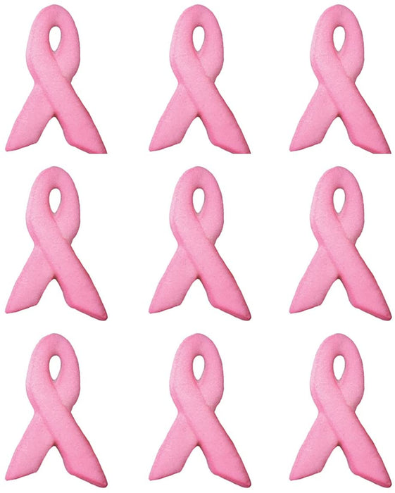 Breast Cancer Edible Icing Toppers (Pink) - 12ct