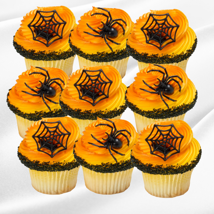 Spider and Web Dessert Decoration Cupcake Toppers - 12ct
